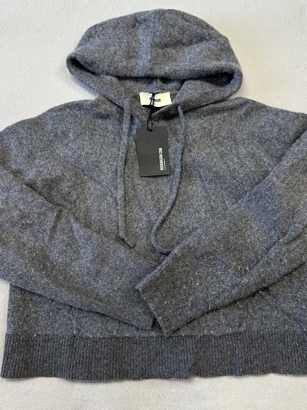 Buck Mason Lounge Wool Hooded Sweatshirt Grey Mens MEDIUM MSRP $188 NWT [CD7]
